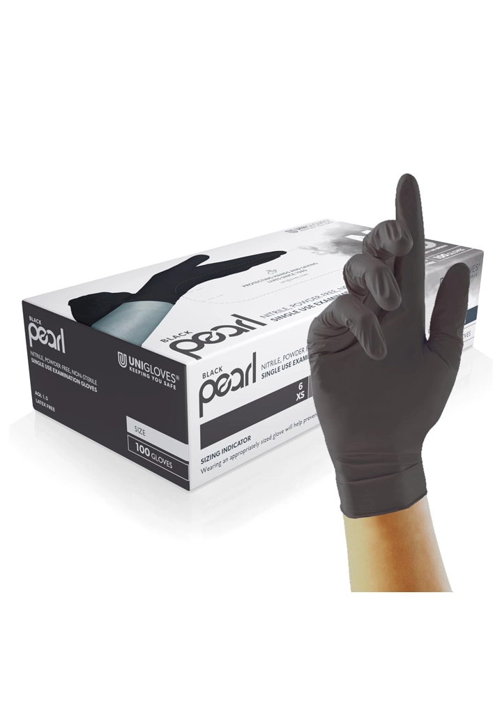 Unigloves Black Pearl Nitrile Examination Gloves